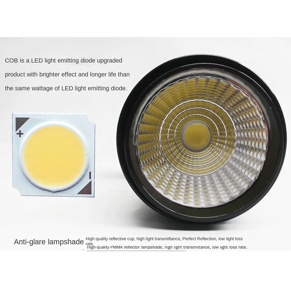 LED Spotlight Track Light Surface Mounted Ceiling Universal Head Living Room Track Interface Commercial Rail Light Ceiling Spots