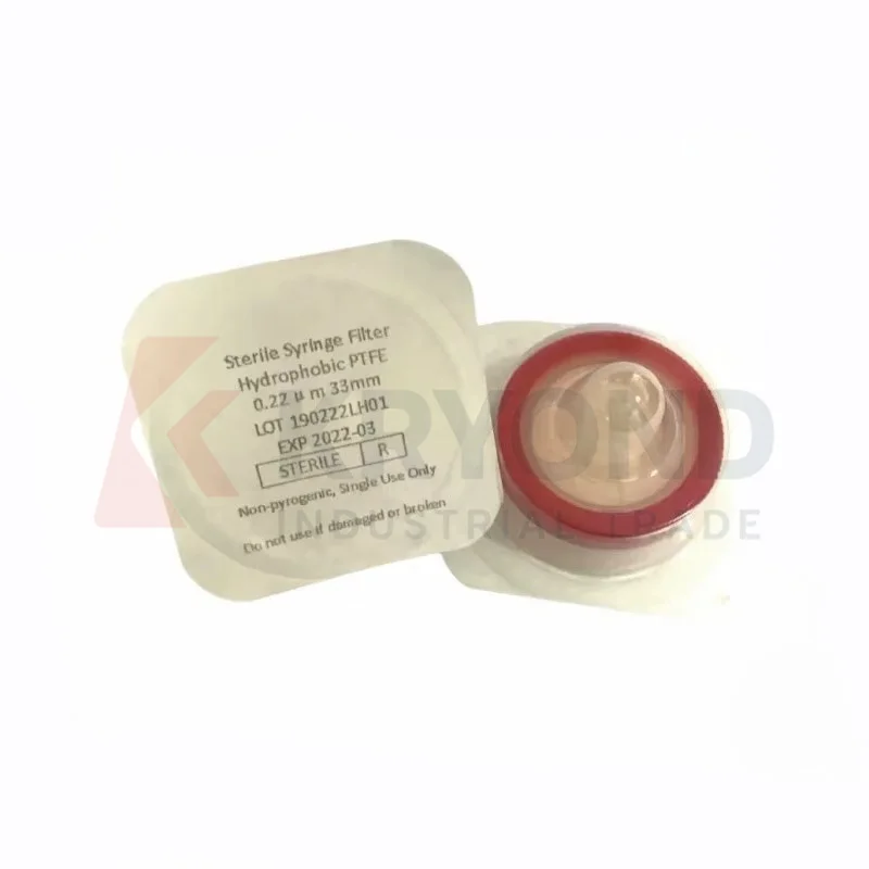 

Sterile PTFE Syringe Filter 33mm 0.22um 0.45um Luer Lock Microporous Needle Filter Acid Alkali Resistant 50pcs