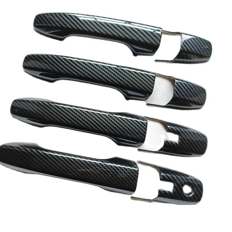 

For Toyota Vios Yaris Ativ Sedan AC100 2023 2024 2025 Accessories Door Handle Cover Trim Plastic Imitation Carbon Fiber