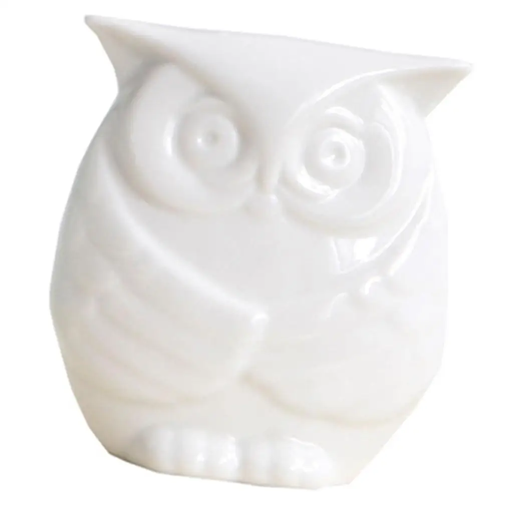 Home Decor Owls Statues Ceramic Bird Figurine Model House Gift