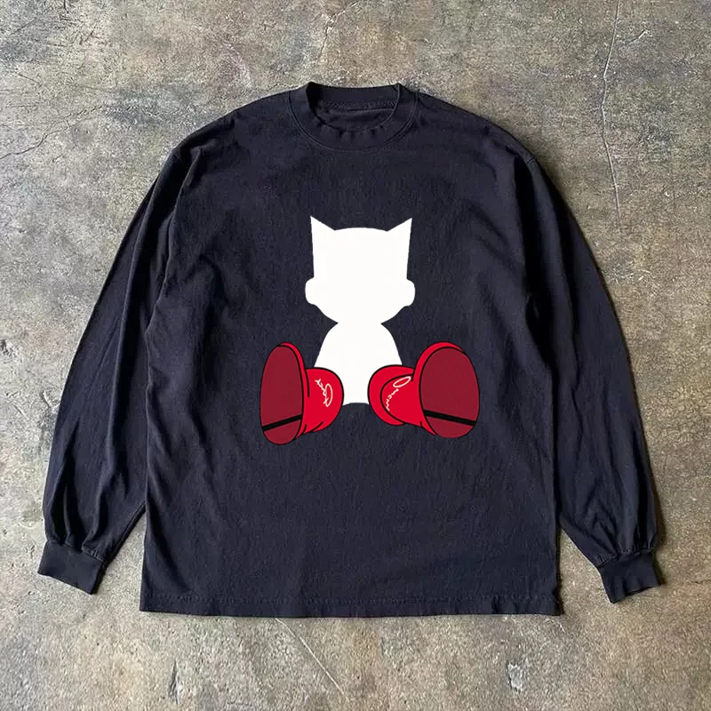 Long Sleeve 310 Pure Cotton Men's T-Shirt Upward Hero Non-Light American Style Couple's T-Shirt Youth Loose Fit Printed Tee