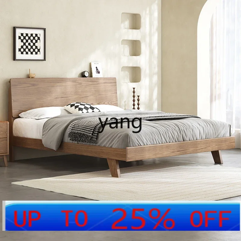 

Lcx all solid wood bed modern simple 1.8 meters master bedroom double bed