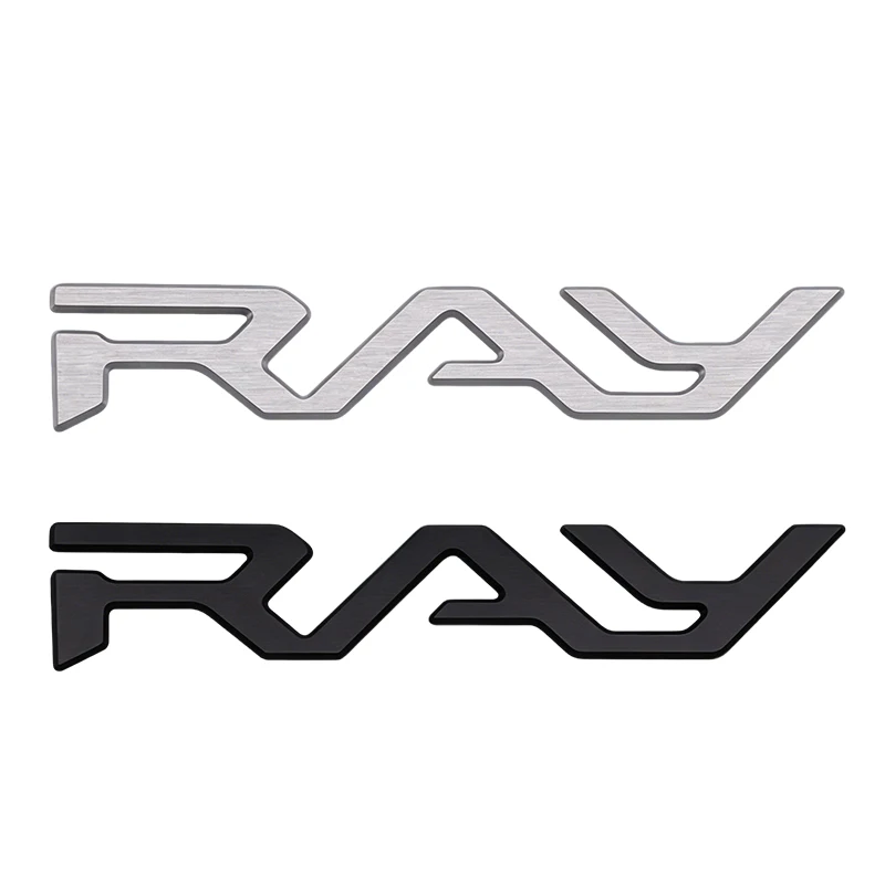3D Aluminum Alloy RAY Letter Emblem Sticker Rear Tail Bumper Rear Trunk Sticker Badge Styling Car Accessories
