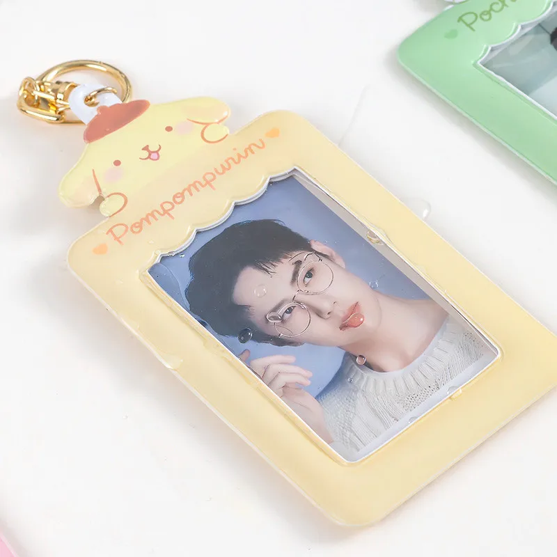 Kawaii Sanrio Portachiavi Cinnamoroll Kuromi Porta carte Ciondolo Studente Cancelleria Cardcase Portachiavi Carta fotografica Giocattoli Regalo per le ragazze