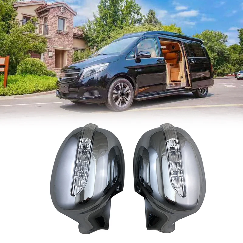 Car Door Rearview Door Mirror Covers with LED Car Accessories for Mercedes Benz ISTANA