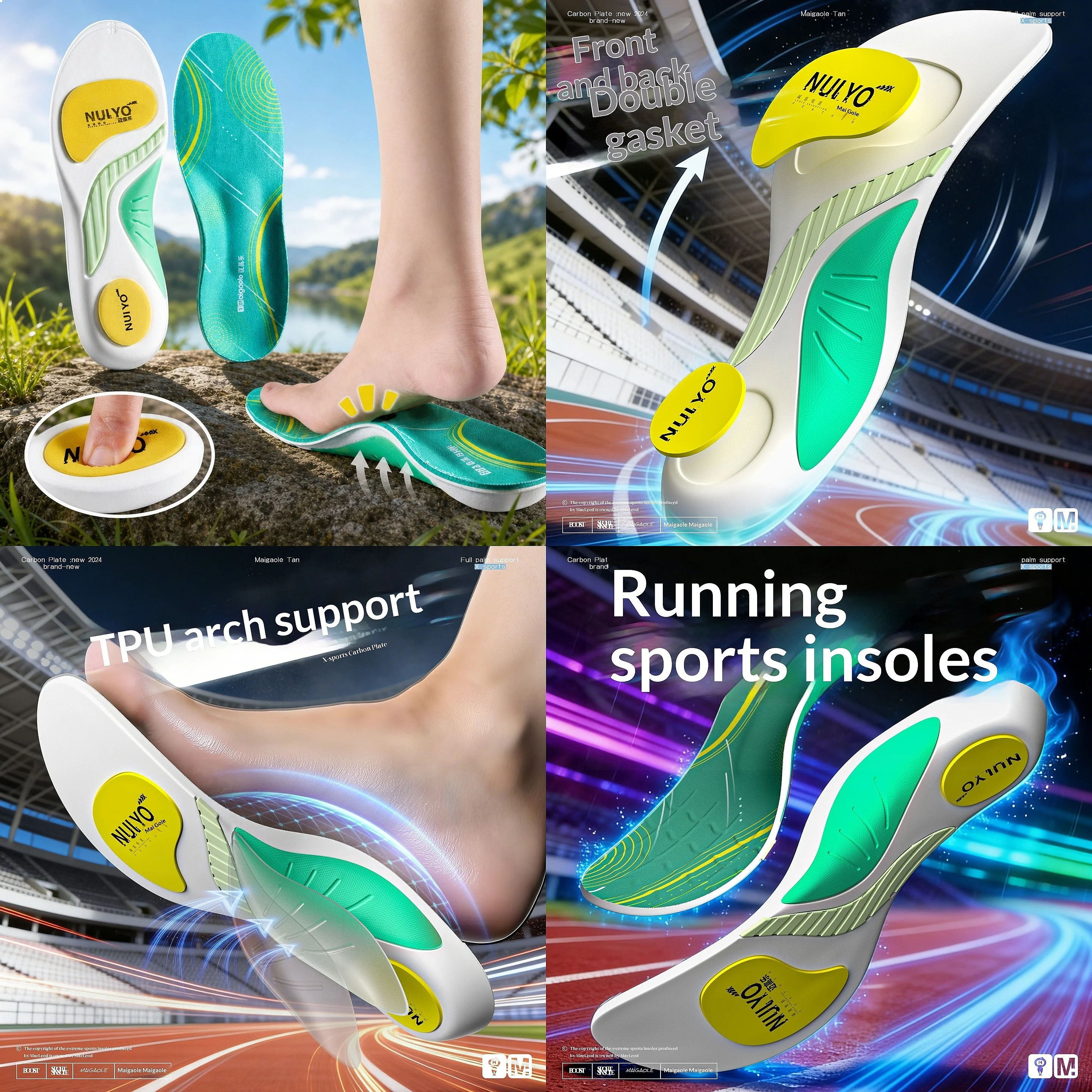 MAGELAN Sport Correction Insoles Arch Support Shock Absorption Sweat-Absorbing Odor-Resistant Standing Comfort High Elasticity