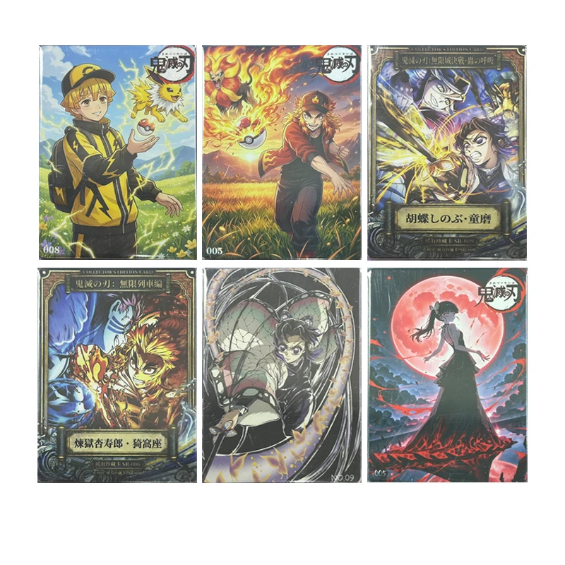 

Японские аниме-карточки «Истребитель демонов»: металлические коллекционные карты Агацумы Зеницу и Ренгоку Кёджуро, подарки на Рождество и день рождения, игрушки