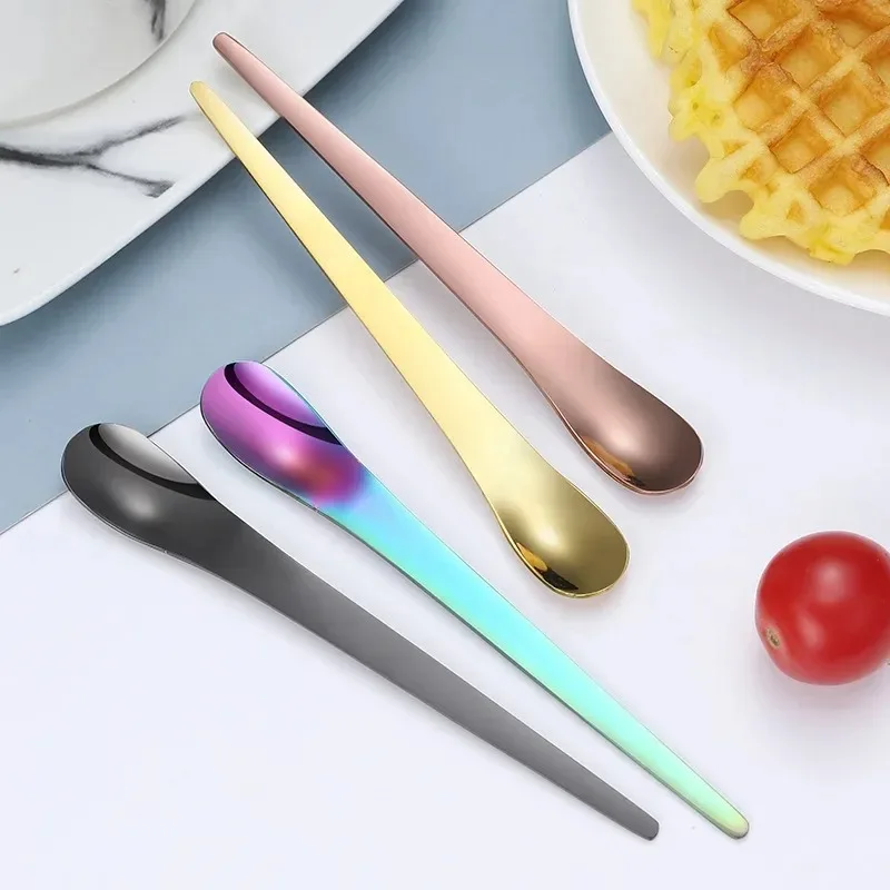 

Simple Coffee Spoon Teaspoon Dessert Snack Scoop Ice Cream Spoons Kitchen ToolsTableware 304 Stainless Steel