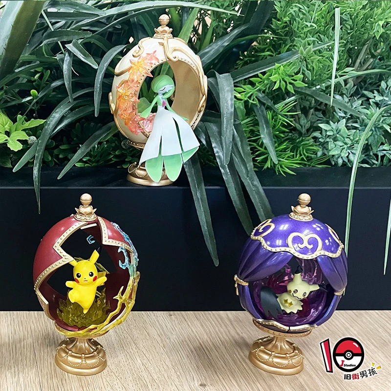 Re-Ment figuras de Pokémon colección OVALTIQUE Pikachu Gardevoir Dragonite Roserade Mimikyu Mew PVC modelo de acción juguetes regalos