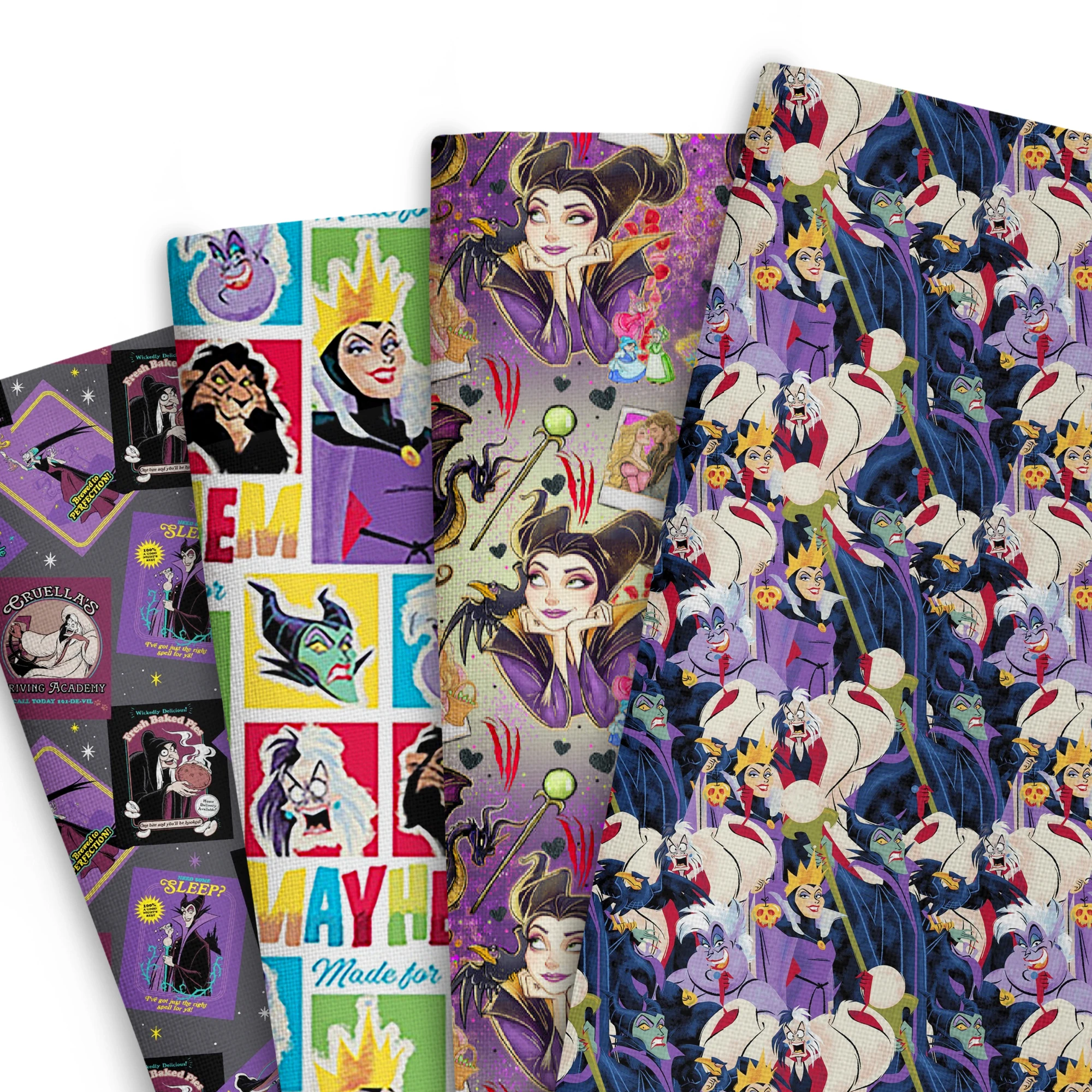 

disney 50*145cm Patchwork villains Polyester Cotton Fabric Tissue Sewing Quilting Fabrics Needlework Material DIY Handmade