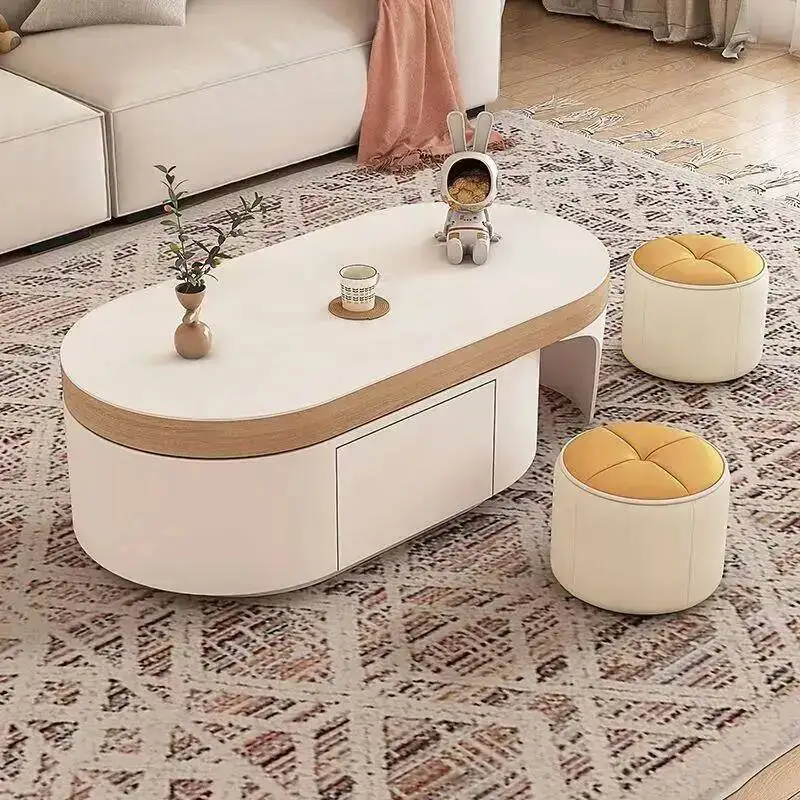 Coffee Living Room Simple Table With Drawers Trendy Oval Luxury Style Coffee Table Modular French Coffee Table Home Furniture
