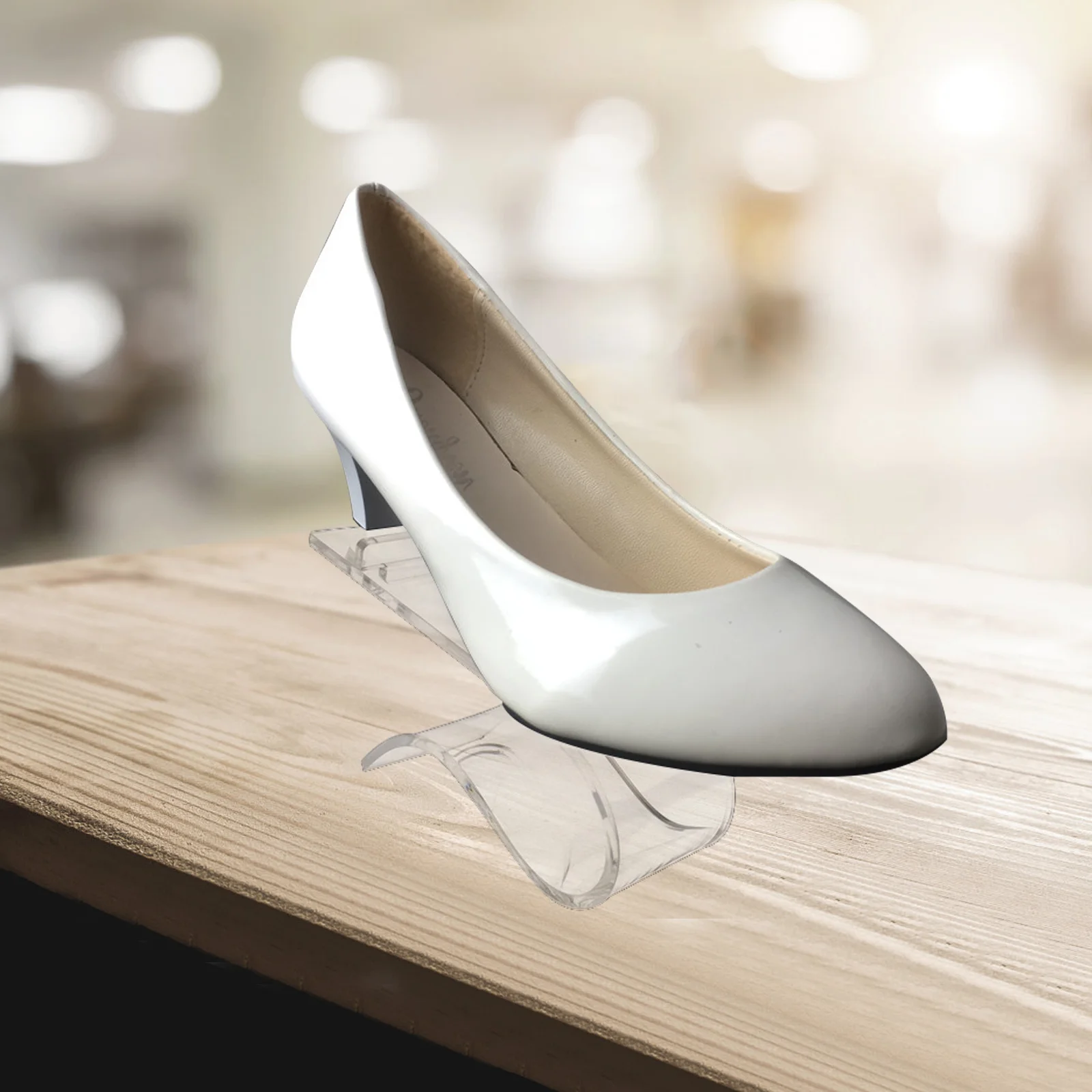 

3Pcs Acrylic Shoe Display Stand Transparent Space-Saving Reusable Holder for Women's Sandals Sports Shoes Booties Retail Home
