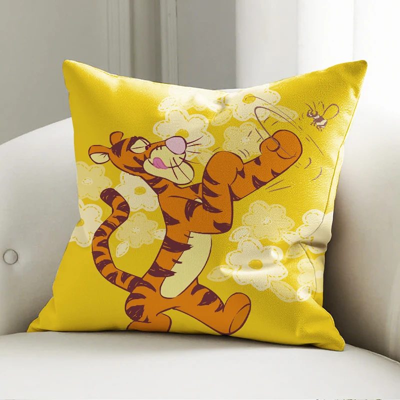 

Disney Winnie The Pooh Tigger Pillow Cushion Yellow Flower Pattern Soft Sofa Decor Throw Pillow Home Decor Gift