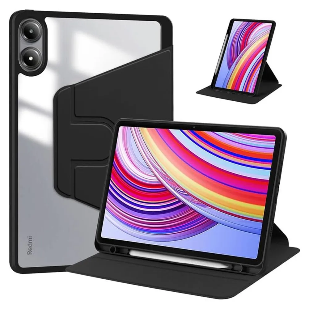 

Вращающийся чехол для Xiaomi Pad 5 6 Pro 11 дюймов 6s Pro 12,4 дюйма Mi Pad 7 7 Pro 11,2 дюйма 360 ° Вращение для Mi Pad 5, 6, 11 дюймов, откидная защита