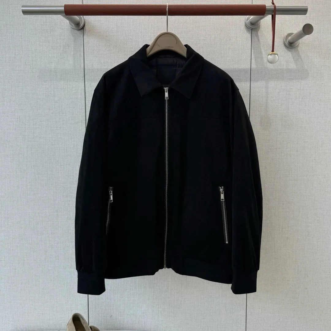 

Men's Busin Casual down Jaet Wool Blend Autumn Winter Flip Collar Lightweight Warm Polyester Fiber Pure Color