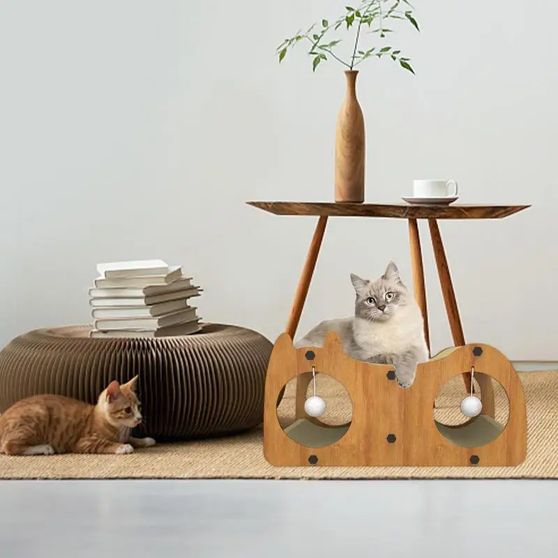 Cat Scratcher Tunnel Cardboard Cat House Tunnel Integrated Cat Scratching Post For Indoor Cats For Furniture Protection Fun