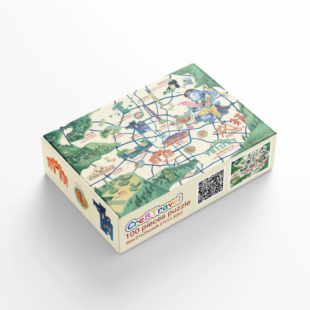 

Explore Chengdu 100-Piece Puzzle with QR Code Map | Fun & Educational Landmarks for Kids & Adults by Cre8Travel