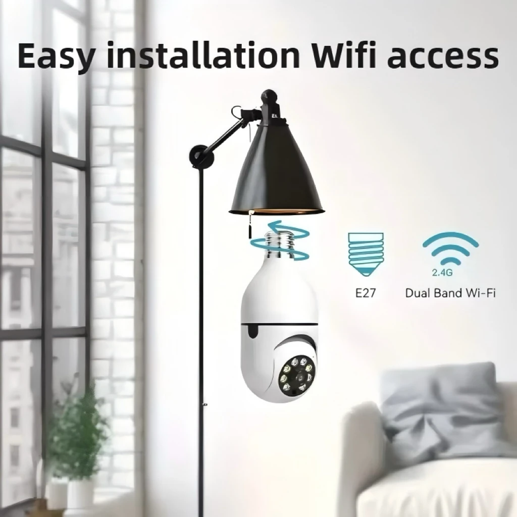 V360 Pro APP-Light Bulb Outdoor Security Camera Wireless WiFi 5GHz 360-Degree View E27 Screw-In Socket