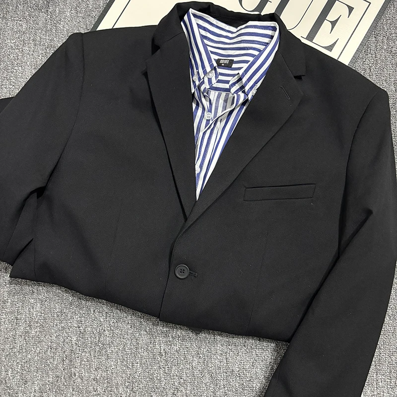 

3D Tailored Anti-Wrinkle Breathable Spring Casual Men's Suit Pure Color Busin Faion Outerwear Urban Sle Long Sve