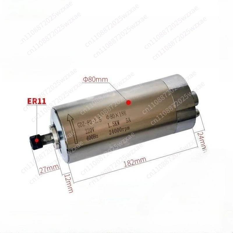 5.5KW CNC Spindle Motor 220V 380V Water Cooled Milling Machine Z Axis Shaft 5500W 125mm Diameter Spindle ER25 Collet Chuck