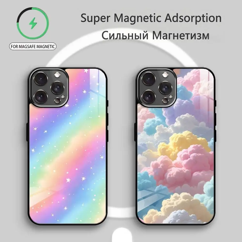 

C-Colorful C-Candy Color Phone Case For iPhone17,16,15,14,13,12,11 Plus,Pro Max Magnetic For Magsafe Wireless Charging