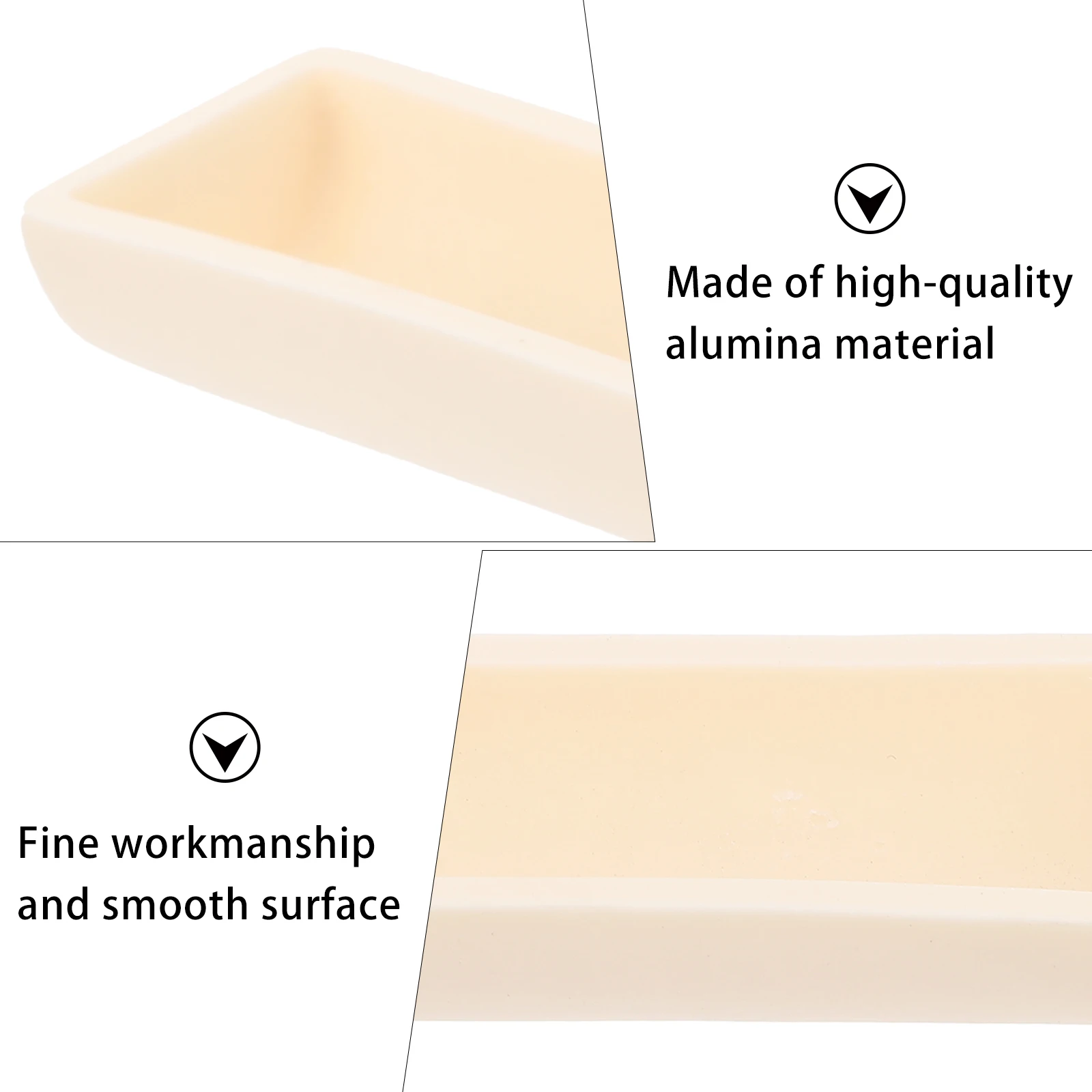 

Corundum Ark Alumina Crucible Semicircle Boat Excellent Heat Resistance for Laboratory Experiments Corundum Crucible