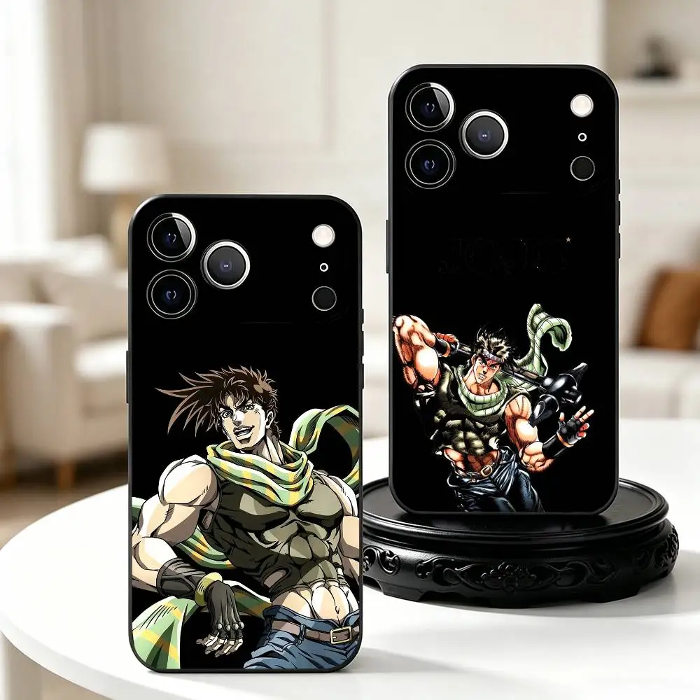 

Jo-Joseph Joestar Phone Case For iPhone 17,16,15,14,13,12,11 Plus,Pro Max,XS,Soft Silicone Black Cover