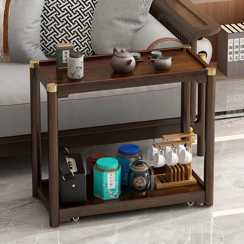 A few corners on the side of the sofa, mobile tea table, side cabinet, side cabinet, solid wood boiling water, tea cabinet rack,