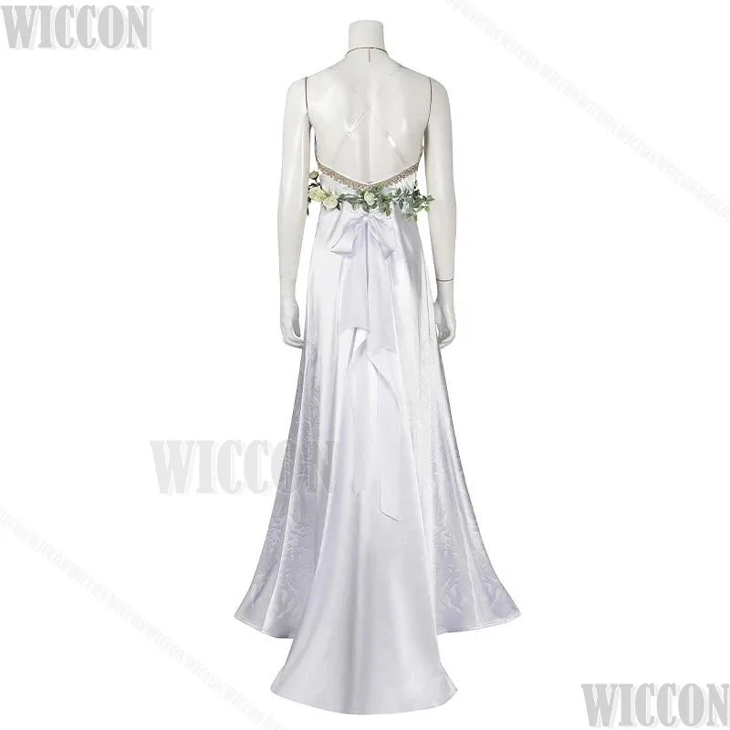 Aerith Gainsborough Game Fiinal Fantassy VII FF7 Косплей Костюм Золотая Блюдце Белое Платье Женщины Cos Хэллоуин Ролевая Игра Индивидуальные
