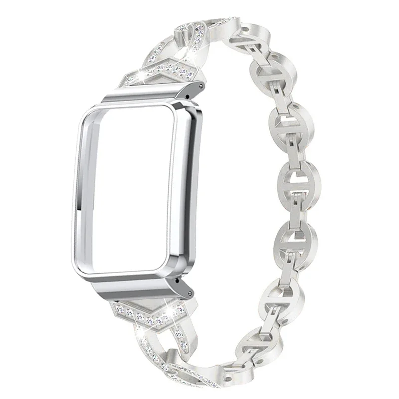 Pulsera con enlace de diamante para Xiaomi Mi Band 7 Pro, funda protectora para Mi Band 7 Pro