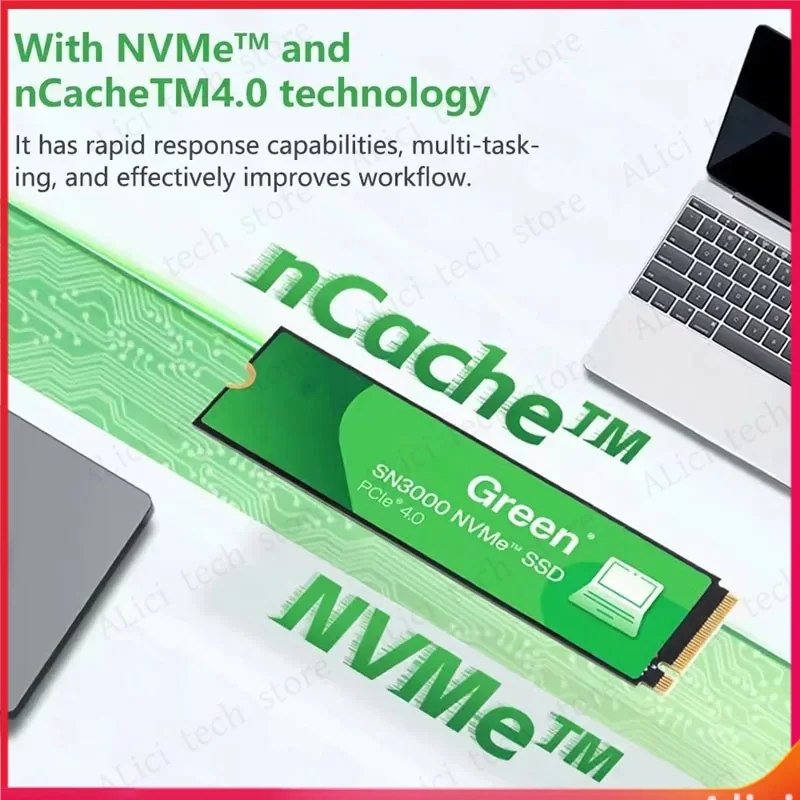 Green SN3000 500GB 1TB 2TB NVMe M.2 SSD PCIe 4.0 2280 5000MB/s SSD for PC Notebook PS5 Laptop Computer Mini