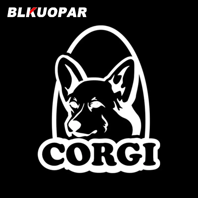 BLKUOPAR Corgi Interesting Car Stickers Personality Refrigerator Computer Scratch Resistant Decal Caravan JDM Car Accessories