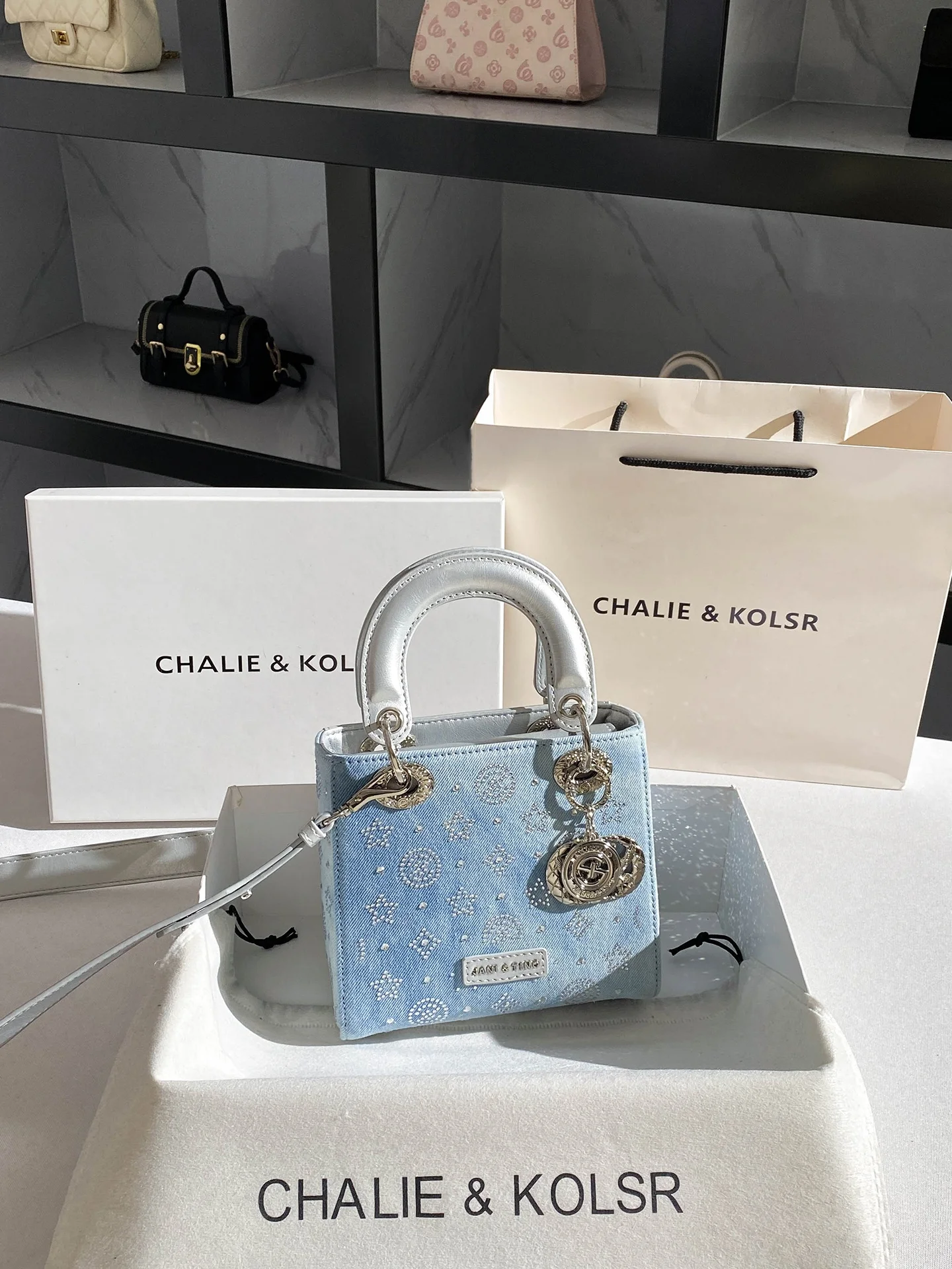 chaliekolsr-heavy-duty-rhinestone-embellished-denim-handbag-fashionable-casual-shoulder-bag-for-women-elegant-summer-new