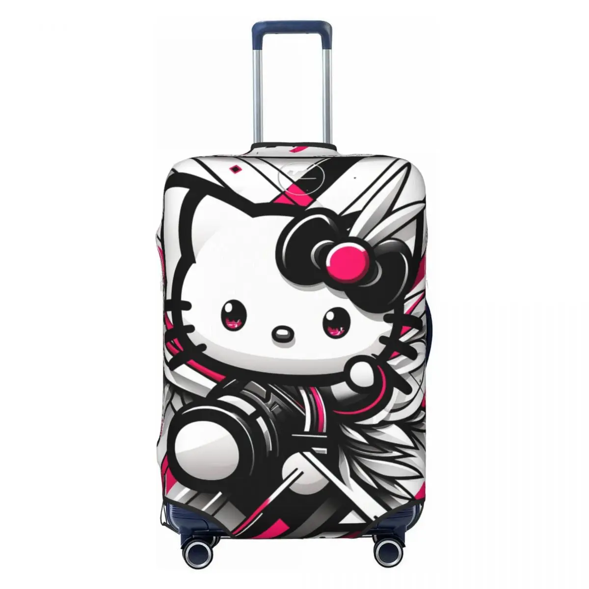 

Custom Abstract Art Hello Kitty Luggage Cover Protector Dust Proof Anime Cat Travel Suitcase Covers