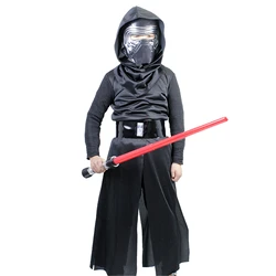 Kids Jed Knight Kylo Ren Cosplay Costume Robe Jumpsuit with Mask Belt Fancy Outfit Halloween Carnival Costumes for Child