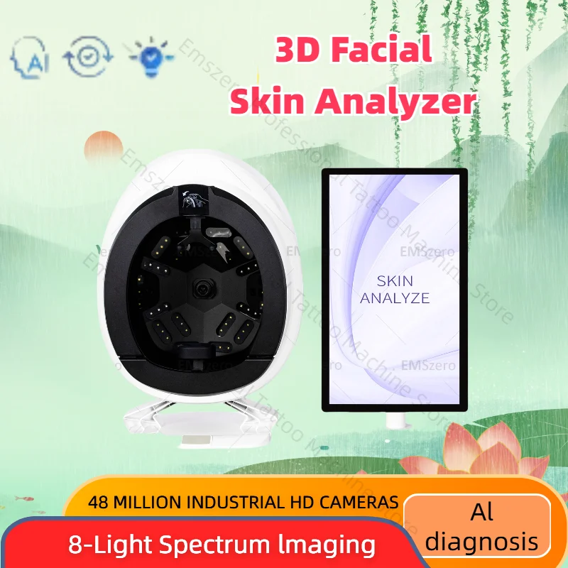 

2025 AISIA Q2 3D AI Facial Skin Analyzer Detects Skin Problems Diagnosis 8 Spectrum Professional Analysis Beauty Salon Machine
