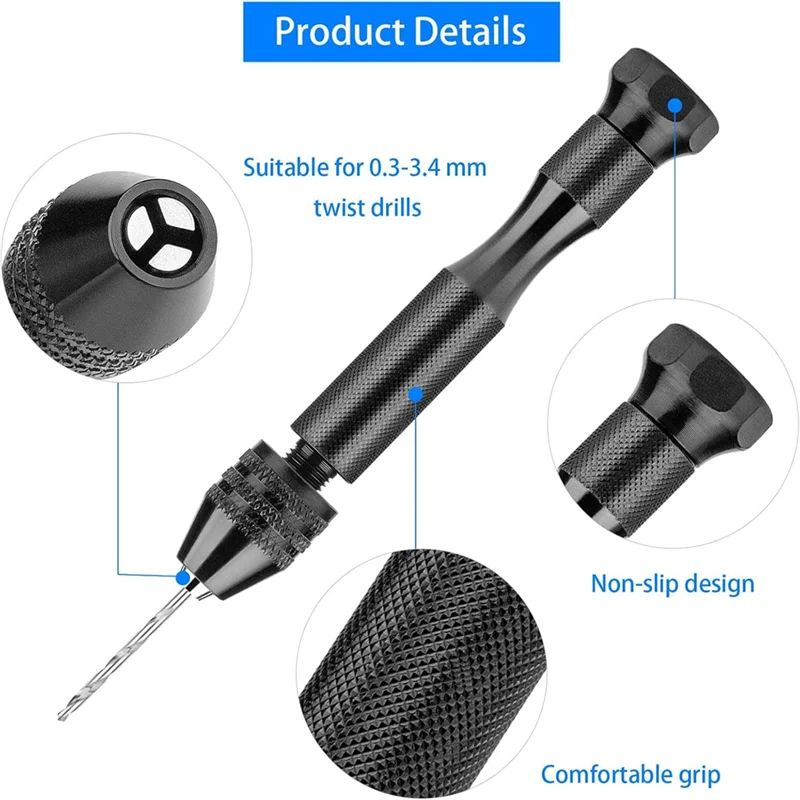Набор ручных сверл, 25 спиральных сверл и 10 мини-сверл для печатных плат, инструмент для сверления ювелирных изделий для полимерной глины