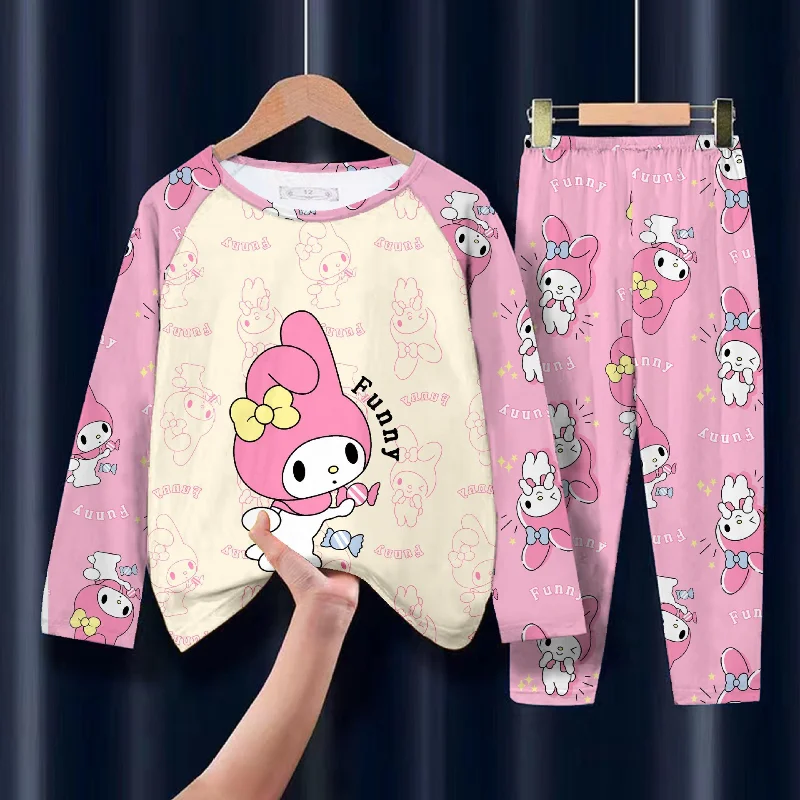 Spring Autumn Children's Clothing Sets Melody Girls Sleepwear Long Sleeved Pants Clothes Kids Pajamas Set Baby Girls Pyjamas