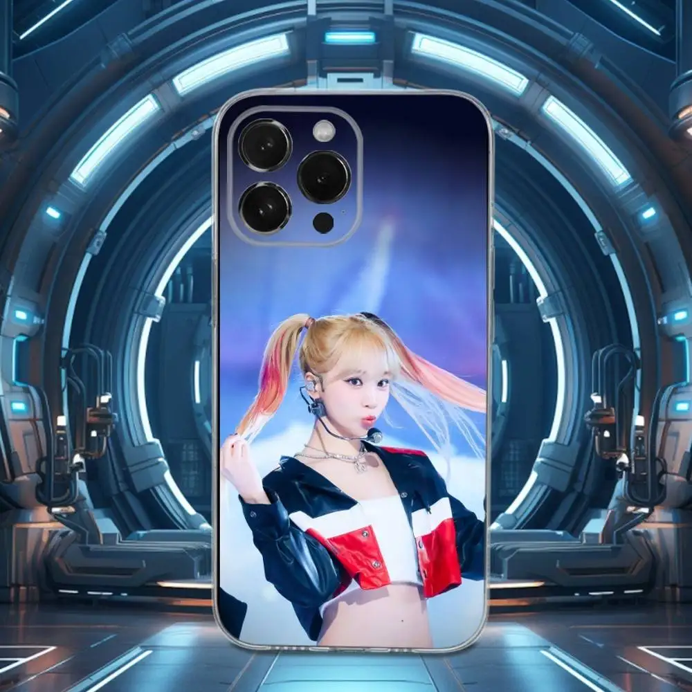 حافظة K-Kim C-Chaewon Singer لهاتف iPhone 15,11,12,13,16,14,17,Pro,Max,Plus,SE,Mini,X,XS,XR, سيليكون ناعم شفاف