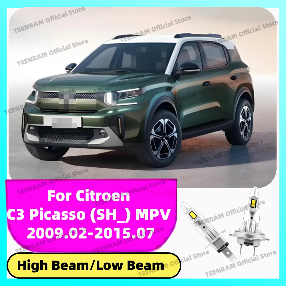 

2/4x CSP 3570 LED Headlights 30000LM Head Lamps 6000K 12V For Citroen C3 Picasso (SH_) MPV 2009 2010 2011 2012 2013 2014-2015.07