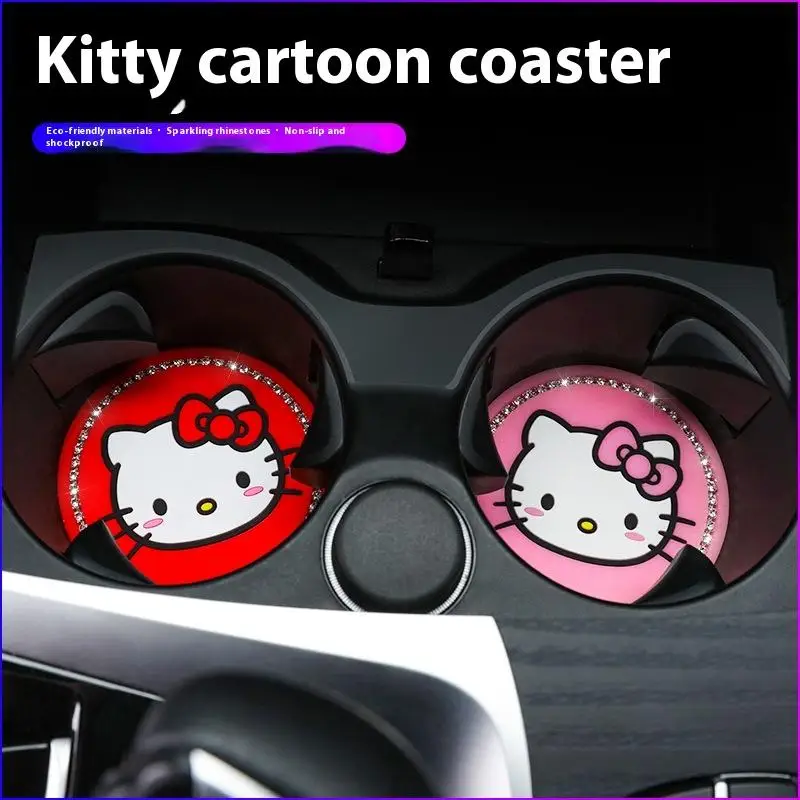 1 pz simpatico cartone animato KT gatto antiscivolo isolamento termico cuscinetti per tazze tappetino Hello Kitty sottobicchiere per auto portabicchieri multifunzionale decorazione