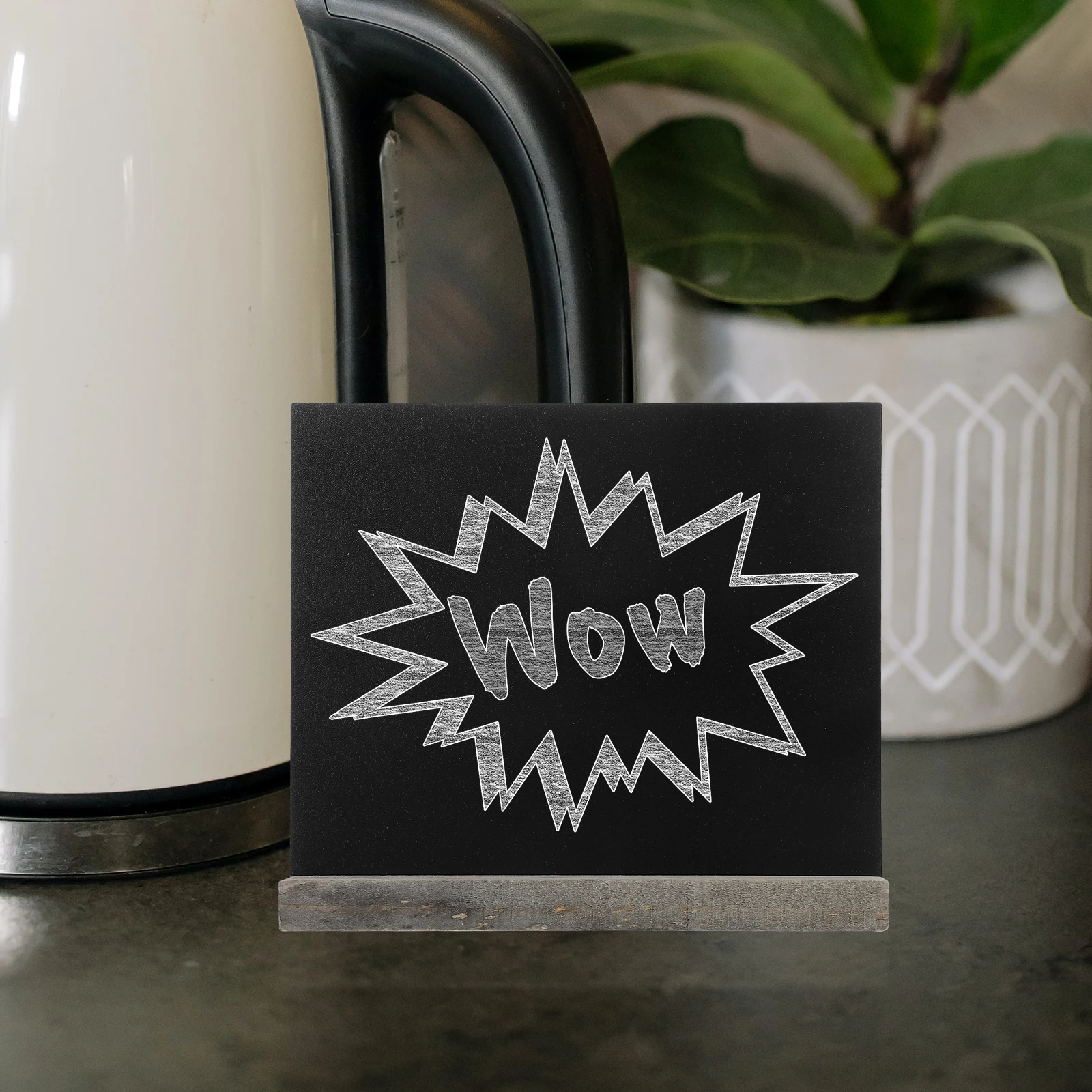 

8Pcs Small Wooden Chalkboard Signs Tabletop Blackboard Removable Writing Surface for Food Labeling Rustic Theme Wedding Party