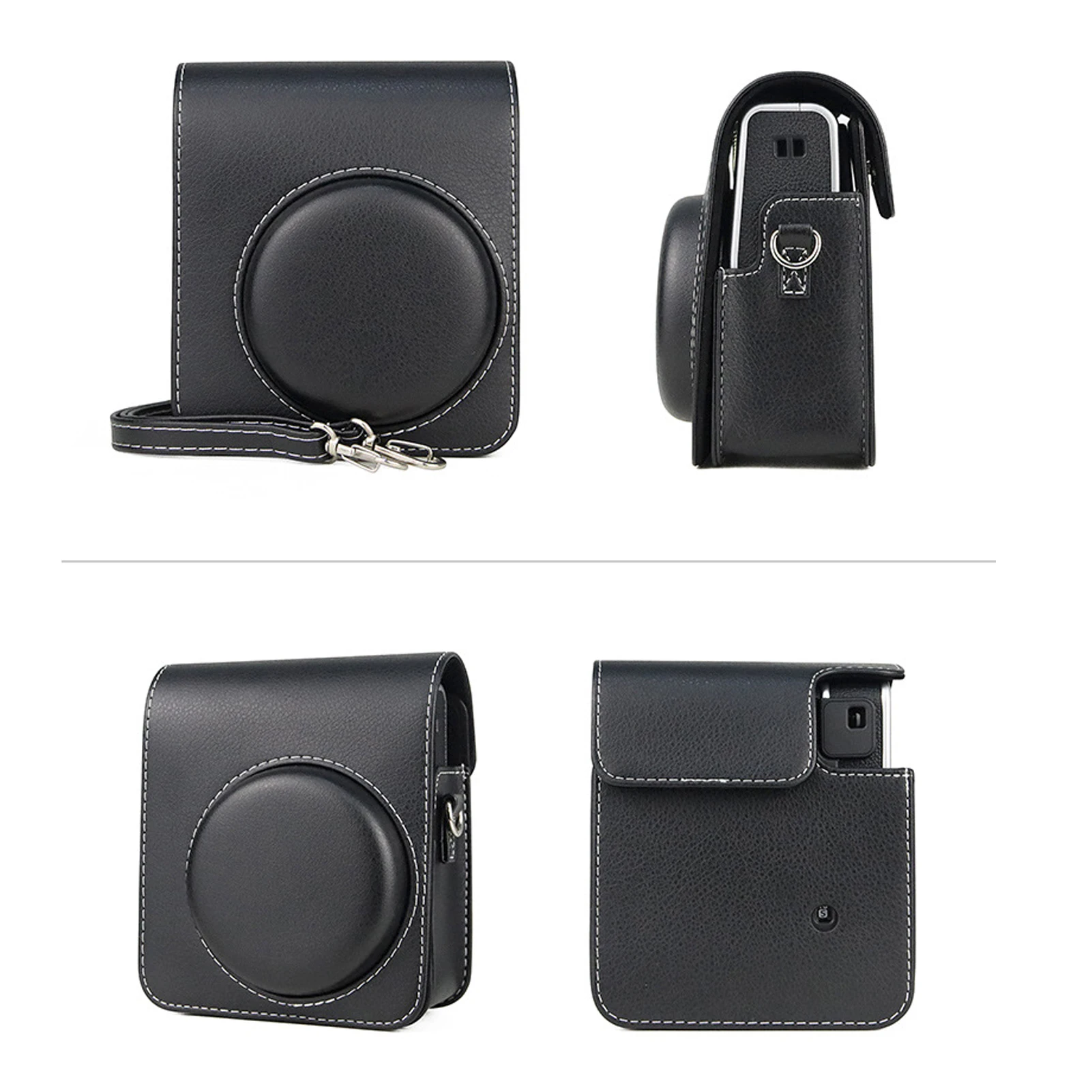 ل Fujifilm Instax Mini 40 ريترو بولي Leather حقيبة حماية جلدية فيلم فوري صور غطاء كاميرا مع حزام الكتف القابل للإزالة