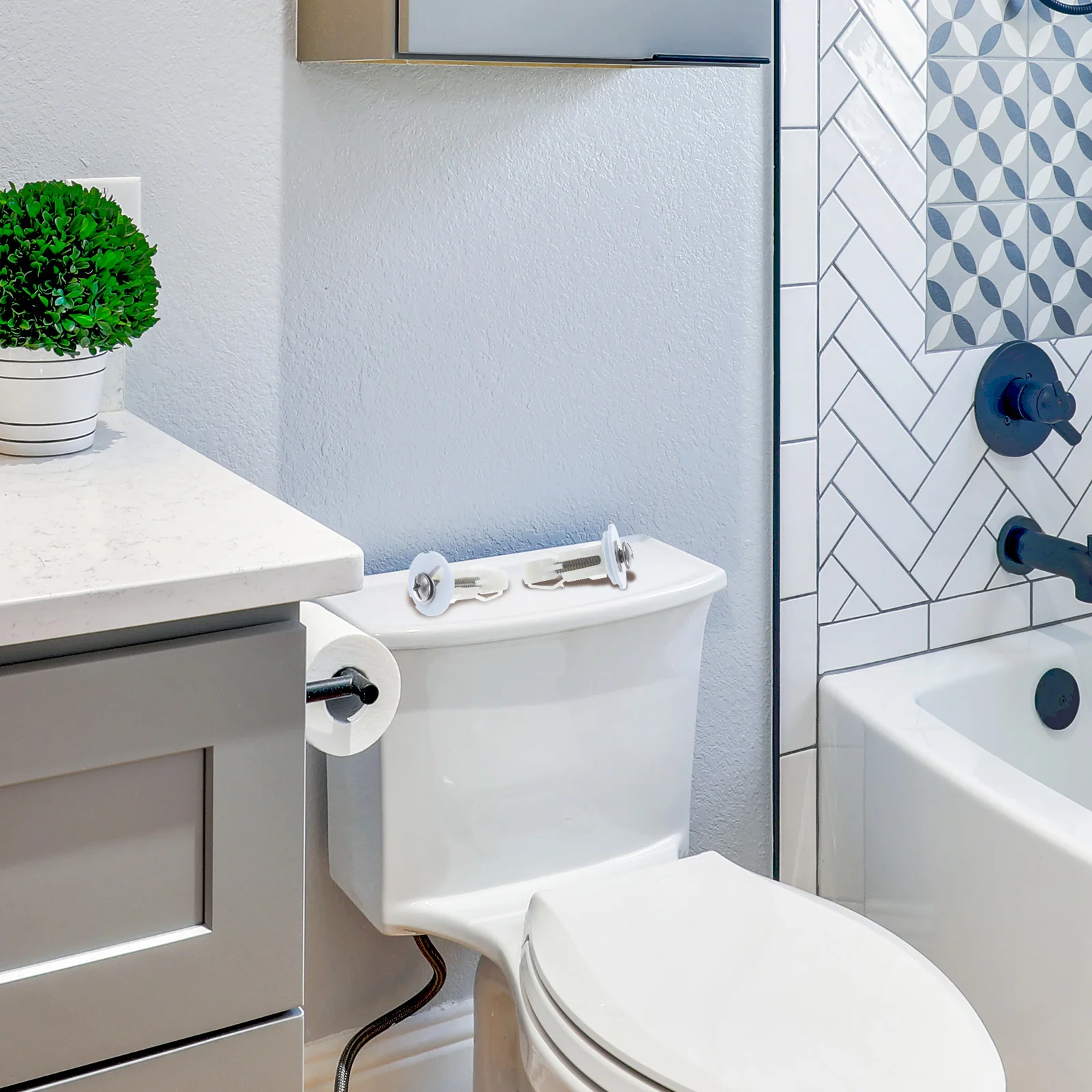 

10Pcs Toilet Seat Screws Replacement Kit Heavy Duty Stainless Steel Fasteners with Gaskets for Bathroom Toilet Lid Fixing