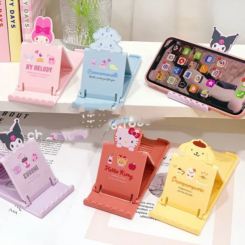 

Sanrio Hello Kitty Adjustable Phone Holder Table Creative Portable Universal Folding Plastic Phone Holder Tablet Computer Stand