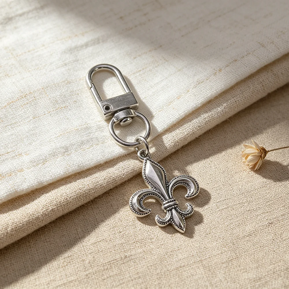 Fleur De Lis Schlüsselanhänger, Punk, Vintage, Gothic, Grunge, Schlüsselring für Damen und Herren, für den täglichen Gebrauch, als Anhänger für Taschen oder Autos, 1 Stück, 10 Stück, Halloween-Geschenk. – Detail 2