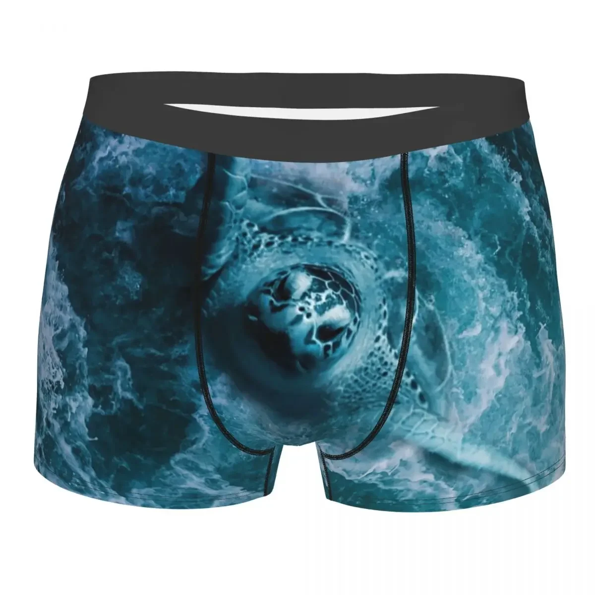 Custom Sea Turtle Watercolor Art Underwear Men Breathable Ocean Lover Boxer Briefs Shorts Panties Soft Sexy Underpants For Male