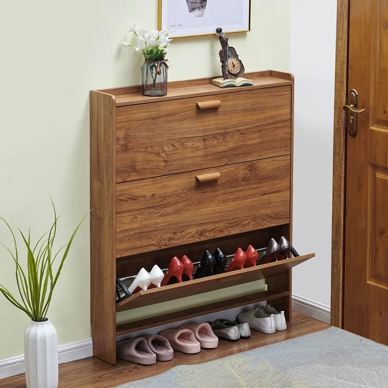 

Ultra-thin shoe cabinet e****mical household door multi-functional assembly simple modern door tipping bucket small