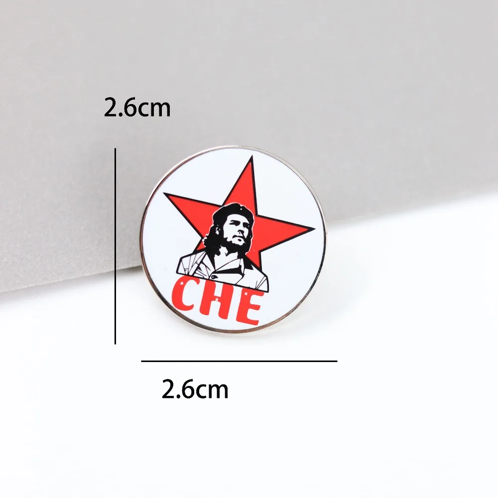 Che Guevara Themed Commemorative Badge Red Five Pointed Star Metal Brooch Collect Accessories Decoration Crafts