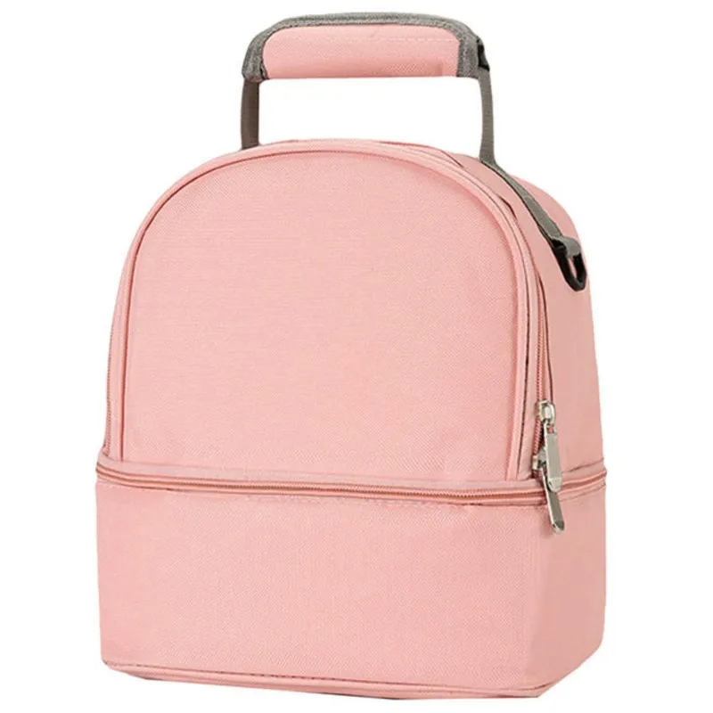 

Fashion Pack Layer Double Insulation Solid Color Large Capacity Mommy Bag Cool Travel Picnic Portable Food Handbag Baby Bags